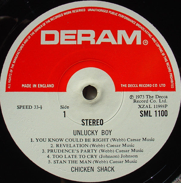 Chicken Shack Featuring Stan Webb  ~ Unlucky Boy (Vinyl) - Djungel & Jazz