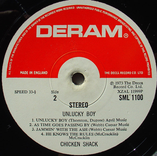 Chicken Shack Featuring Stan Webb  ~ Unlucky Boy (Vinyl) - Djungel & Jazz