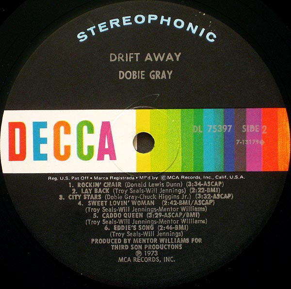 Dobie Gray : Drift Away (LP, Album, Pin)