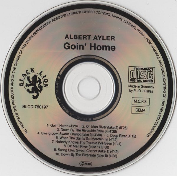 Albert Ayler ~ Goin' Home (Vinyl) - Djungel & Jazz