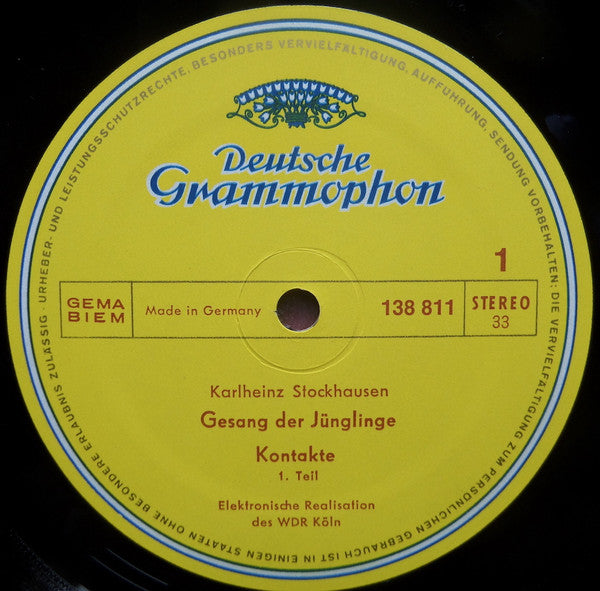 Karlheinz Stockhausen : Gesang Der Jünglinge / Kontakte (LP, Album, RE)