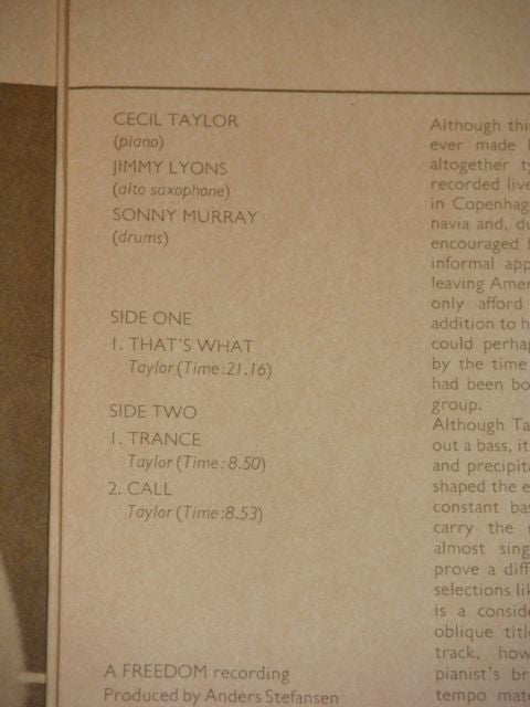 Cecil Taylor ~ Innovations (Vinyl) - Djungel & Jazz