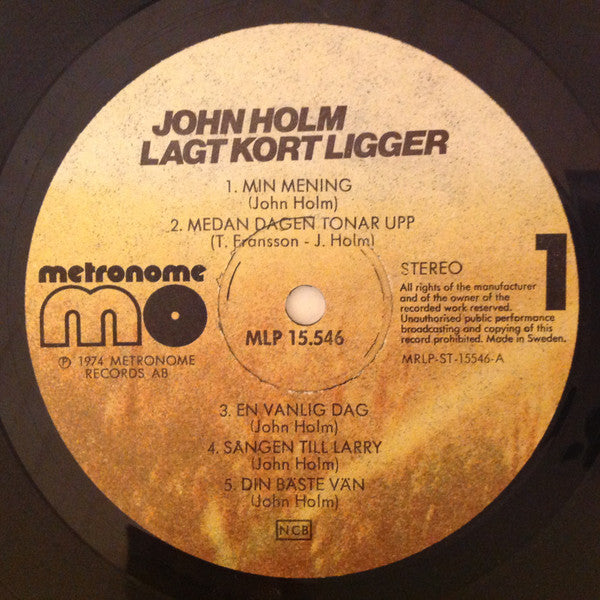 John Holm ~ Lagt Kort Ligger (Vinyl) - Djungel & Jazz
