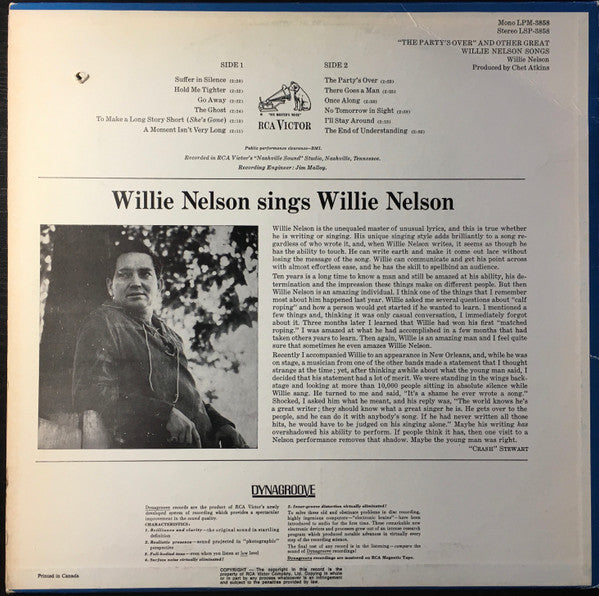 Willie Nelson : The Party's Over (LP, Album)