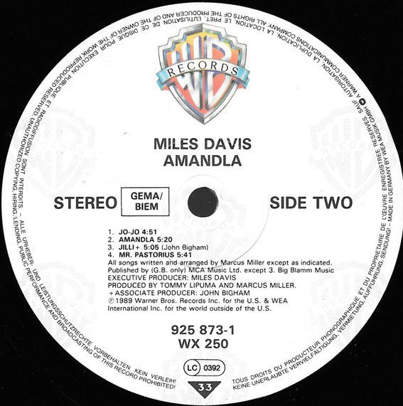 Miles Davis : Amandla (LP, Album)