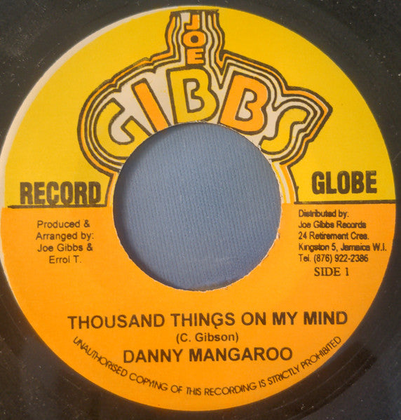 Danny Mangaroo : Thousand Things On My Mind (7", RE)