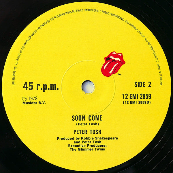 Peter Tosh : Don't Look Back c/w Soon Come (12")