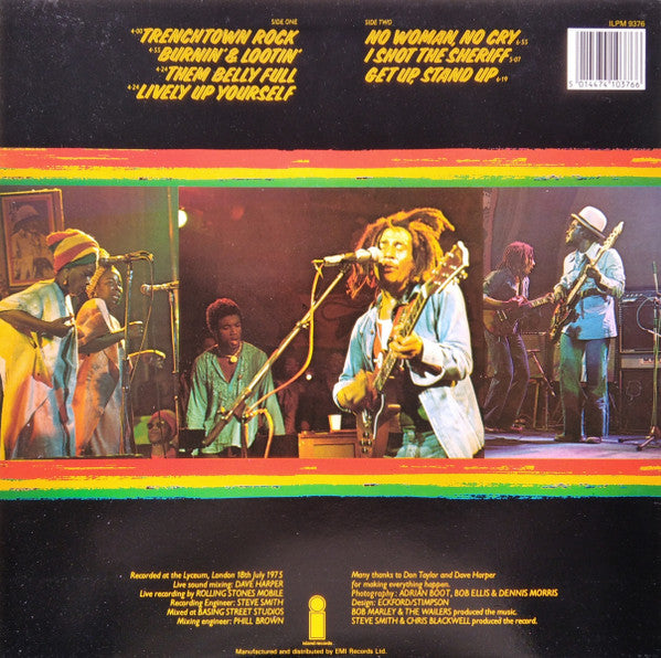 Bob Marley And The Wailers ~ Live! (Vinyl) - Djungel & Jazz