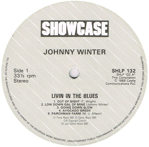 Johnny Winter ~ Livin' In The Blues (Vinyl) - Djungel & Jazz