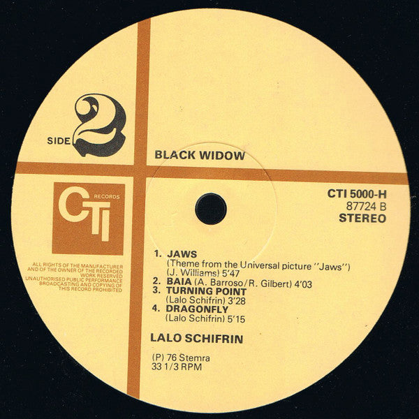 Lalo Schifrin ~ Black Widow (Vinyl) - Djungel & Jazz