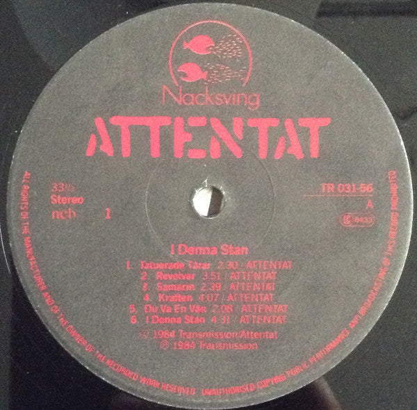 Attentat  ~ I Denna Stan (Vinyl) - Djungel & Jazz