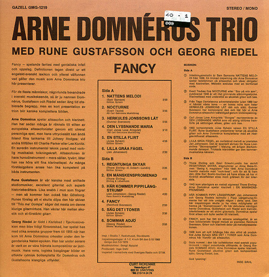 Arne Domnérus Trio ~ Fancy (Vinyl) - Djungel & Jazz