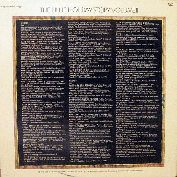 Billie Holiday ~ The Billie Holiday Story Volume II (Vinyl) - Djungel & Jazz