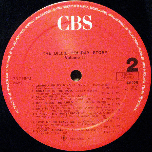 Billie Holiday ~ The Billie Holiday Story Volume II (Vinyl) - Djungel & Jazz