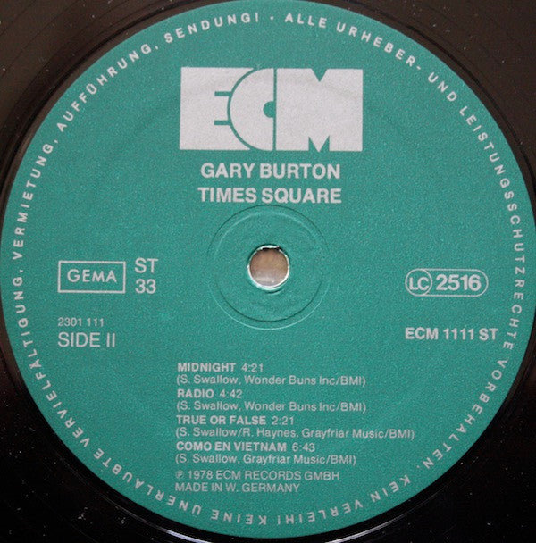 Gary Burton ~ Times Square (Vinyl) - Djungel & Jazz