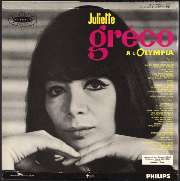 Juliette Gréco ~ À L'Olympia (Vinyl) - Djungel & Jazz