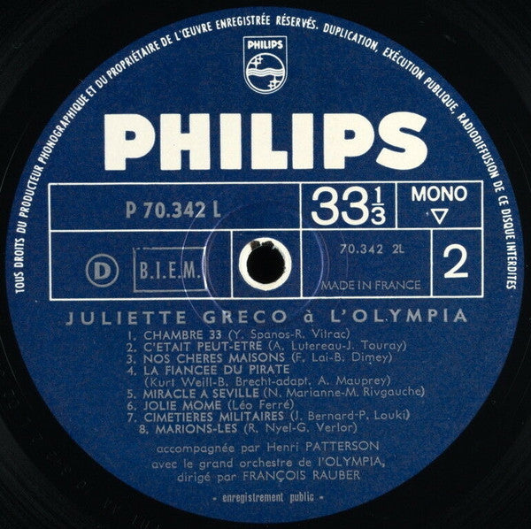 Juliette Gréco ~ À L'Olympia (Vinyl) - Djungel & Jazz