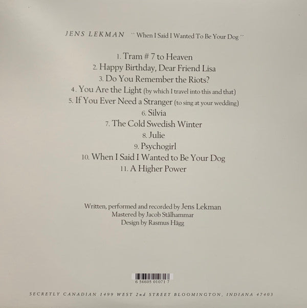 Jens Lekman : When I Said I Wanted To Be Your Dog (LP, Album, Ltd, RE, Gre)