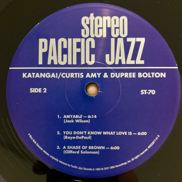 Curtis Amy & Dupree Bolton ~ Katanga! (Vinyl) - Djungel & Jazz