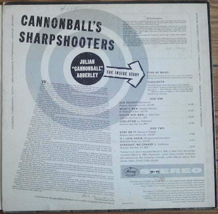 Julian "Cannonball" Adderley* : Cannonball's Sharpshooters (LP, Album)