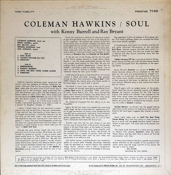 Coleman Hawkins ~ Soul (Vinyl) - Djungel & Jazz