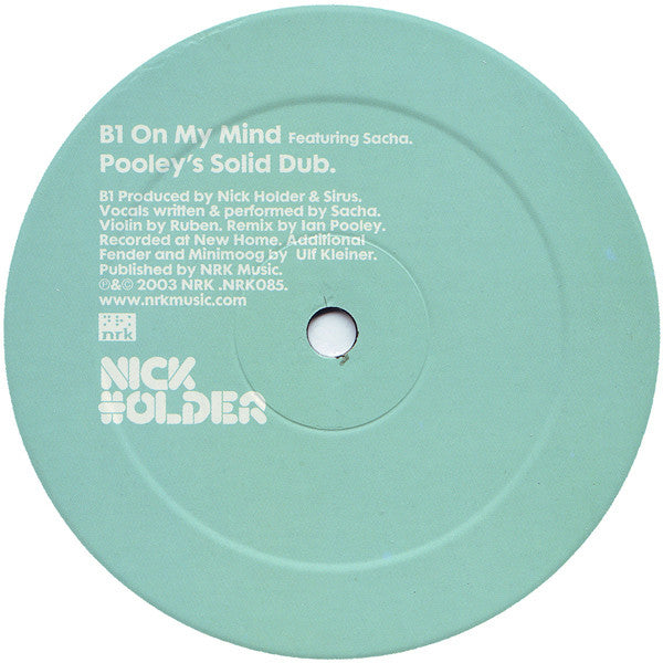 Nick Holder Featuring Sacha ~ On My Mind (Ian Pooley Mixes) (Vinyl) - Djungel & Jazz