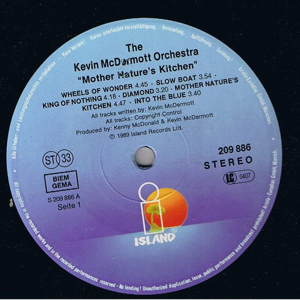 Kevin McDermott Orchestra : Mother Nature's Kitchen (LP, Album)