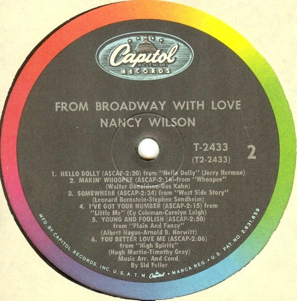 Nancy Wilson ~ From Broadway With Love (Vinyl) - Djungel & Jazz