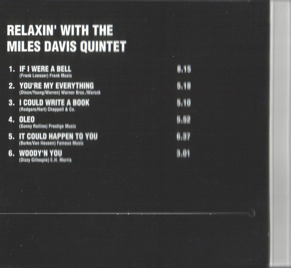 The Miles Davis Quintet ~ Relaxin' With The Miles Davis Quintet (Vinyl) - Djungel & Jazz
