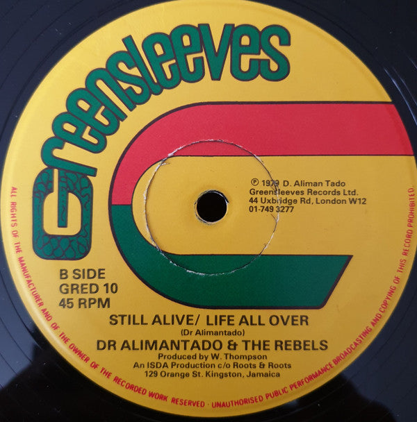 Dr. Alimantado & The Rebels  ~ Born For A Purpose / Reason For Living (Vinyl) - Djungel & Jazz