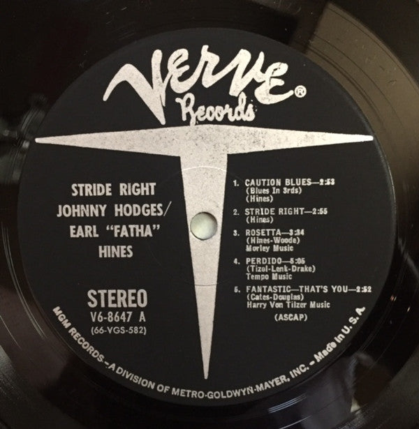 Johnny Hodges, Earl Hines ~ Stride Right (Vinyl) - Djungel & Jazz