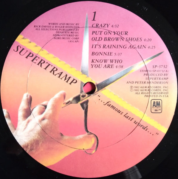Supertramp ~ "...Famous Last Words..." (Vinyl) - Djungel & Jazz