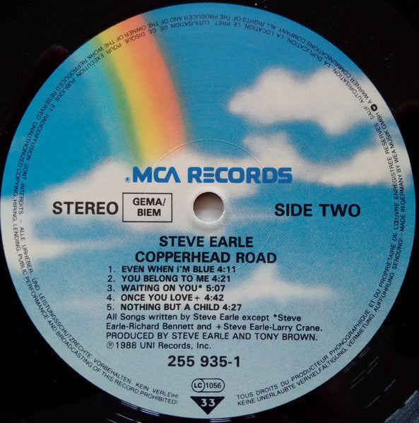 Steve Earle ~ Copperhead Road (Vinyl) - Djungel & Jazz