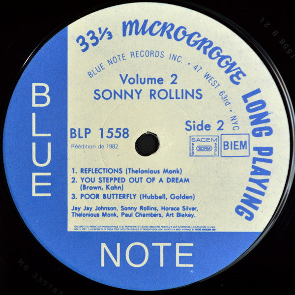 Sonny Rollins : Sonny Rollins Vol. 2 (LP, Album, RE)