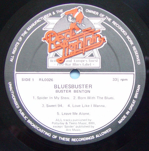 Buster Benton ~ Bluesbuster (Vinyl) - Djungel & Jazz