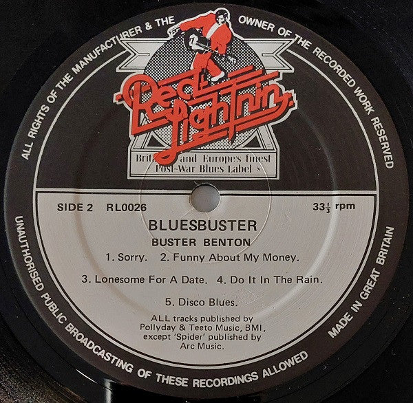 Buster Benton ~ Bluesbuster (Vinyl) - Djungel & Jazz