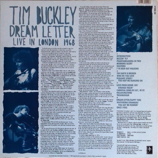 Tim Buckley ~ Dream Letter (Live In London 1968) (Vinyl) - Djungel & Jazz