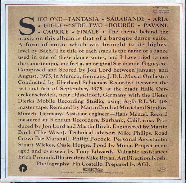 Jon Lord ~ Sarabande (Vinyl) - Djungel & Jazz