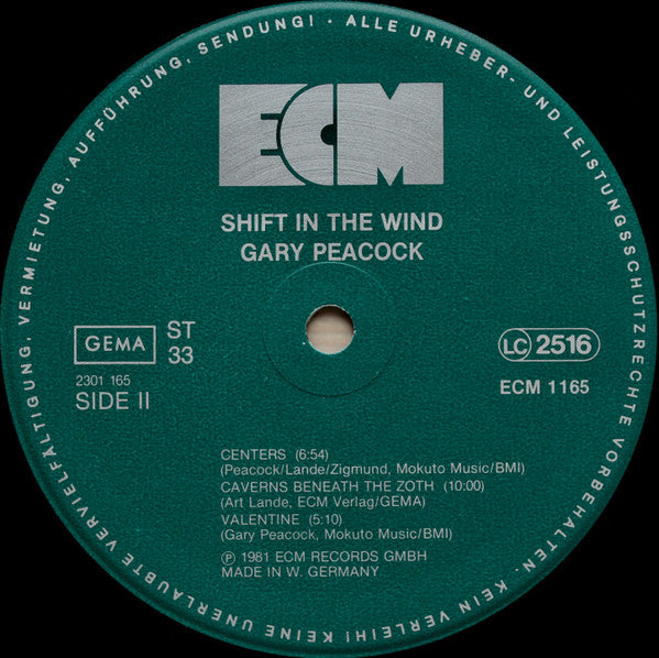 Gary Peacock, Art Lande, Eliot Zigmund ~ Shift In The Wind (Vinyl) - Djungel & Jazz