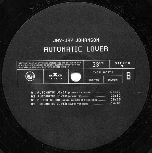 Jay-Jay Johanson : Automatic Lover (12")