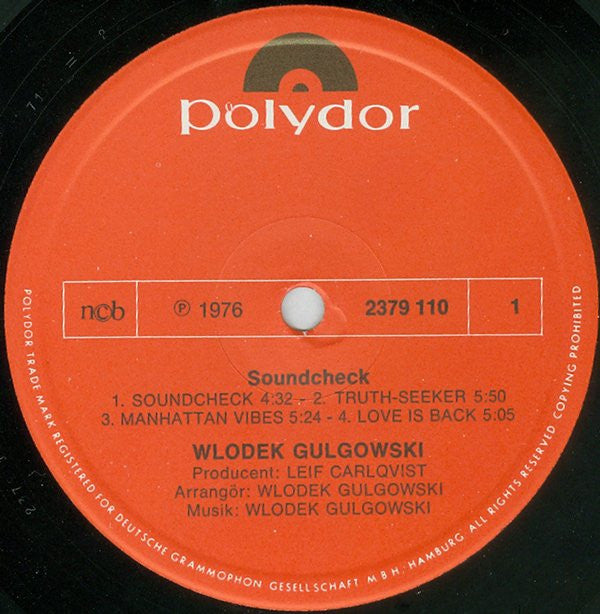 Wlodek Gulgowski : Soundcheck (LP, Album)
