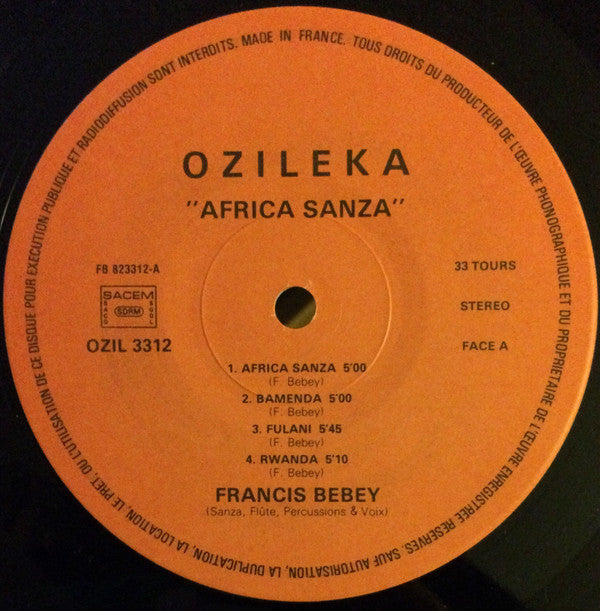 Francis Bebey : Africa Sanza (LP, Album)