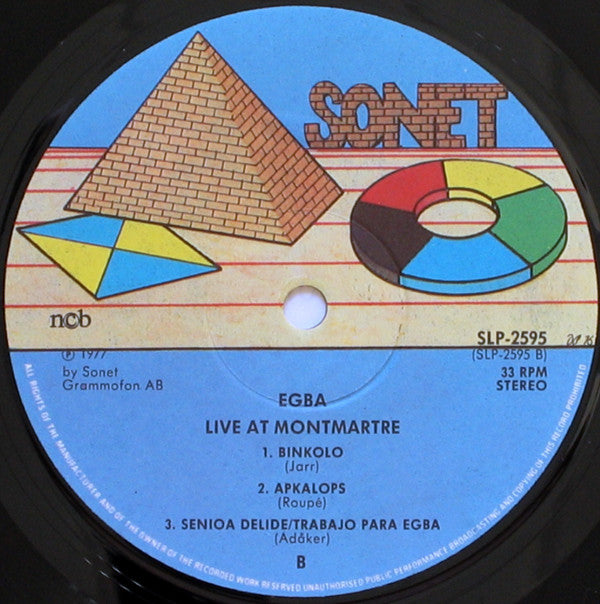 EGBA ~ Live At Montmartre (Vinyl) - Djungel & Jazz