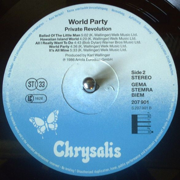 World Party ~ Private Revolution (Vinyl) - Djungel & Jazz