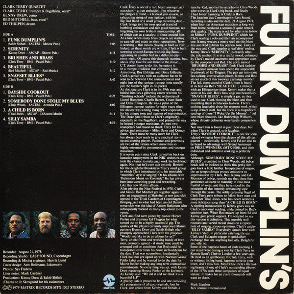 Clark Terry Quartet Featuring Red Mitchell ~ Funk Dumplin's (Vinyl) - Djungel & Jazz