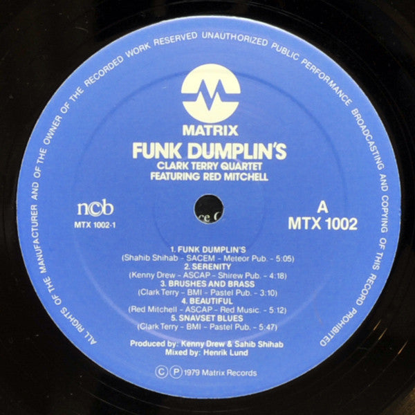 Clark Terry Quartet Featuring Red Mitchell ~ Funk Dumplin's (Vinyl) - Djungel & Jazz