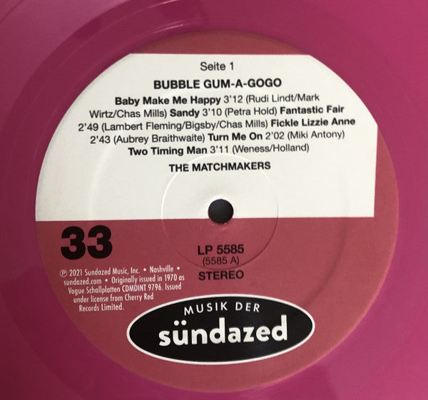 The Matchmakers  ~ Bubble Gum A Gogo (Vinyl) - Djungel & Jazz