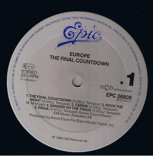 Europe  ~ The Final Countdown (Vinyl) - Djungel & Jazz