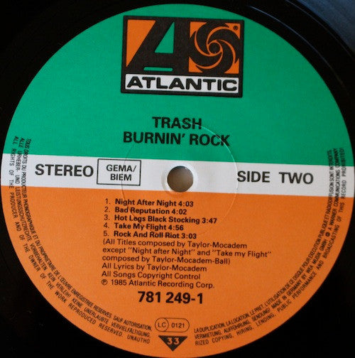 Trash (8) : Burnin' Rock (LP, Album)
