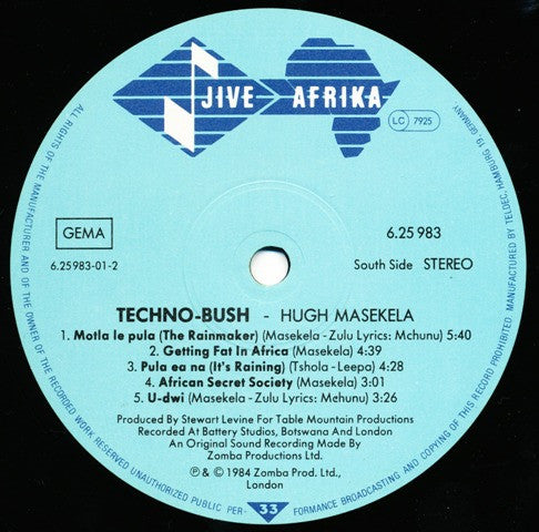 Hugh Masekela : Techno-Bush (LP, Album)